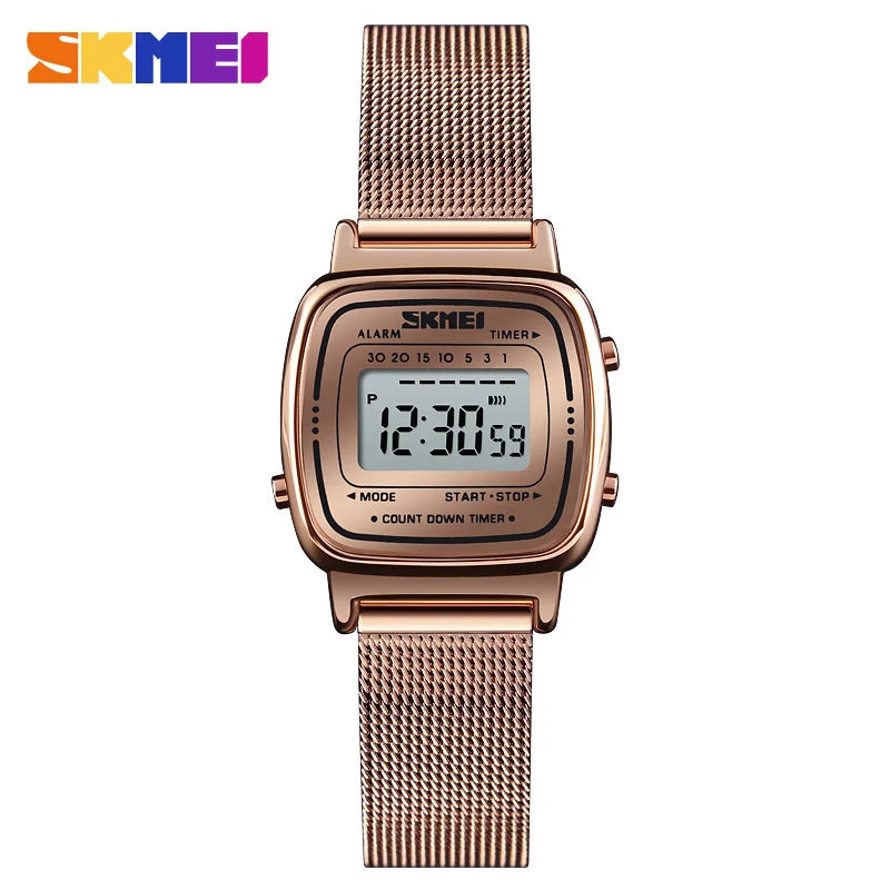 SKMEI Fashion Sport Watch Women Top brands Luxury 3Bar Waterproof Ladies Watches Small Dial Digital Watch Relogio Feminino 1252