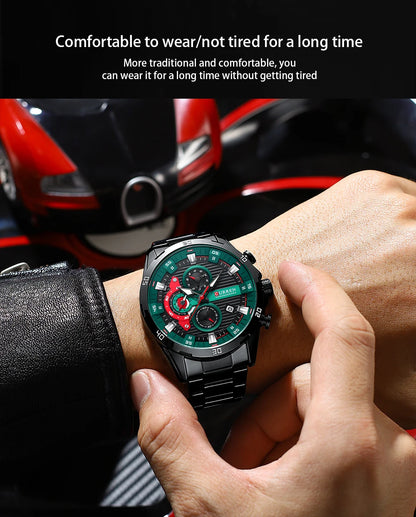 CURREN Stainless Steel Watches for Mens Creative Fashion Luminous Dial with Chronograph Clock Male Casual Wristwatches