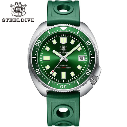 Steeldive SD1970 White Date Background 200M Wateproof NH35 6105 Turtle Automatic Dive Diver Watch