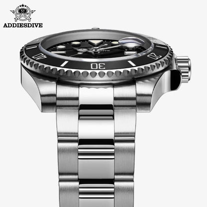 ADDIESDIVE Fashion Watch Stainless Steel Diver Watch 200M C3 Super Luminous Sport Luxury Watch reloj hombre Quartz Men Watch