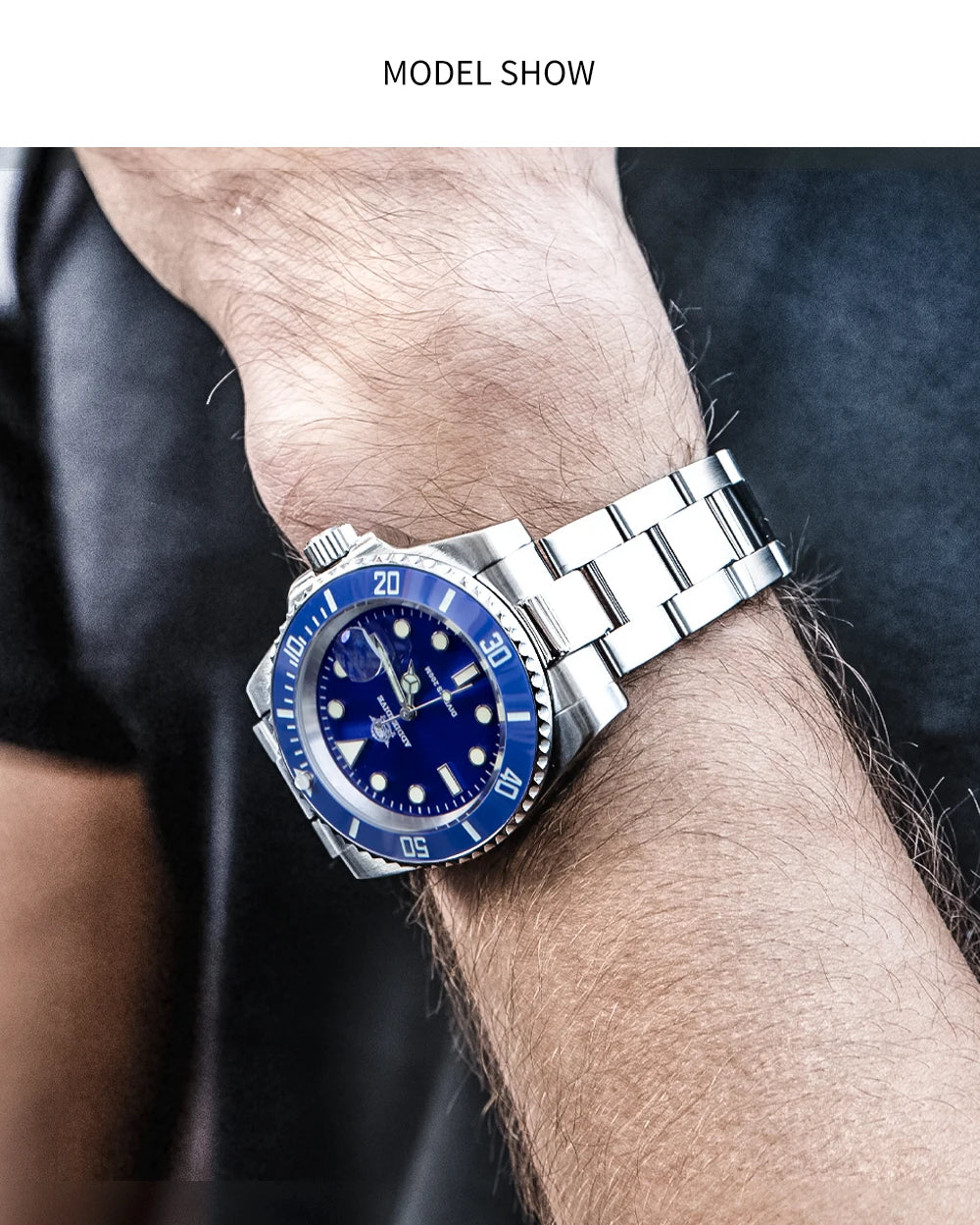 ADDIESDIVE Fashion Watch Stainless Steel Diver Watch 200M C3 Super Luminous Sport Luxury Watch reloj hombre Quartz Men Watch