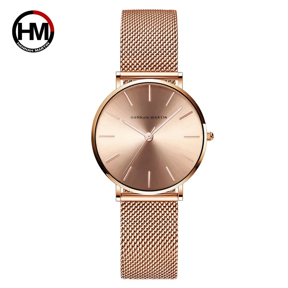 Drop Shipping A++++ Quality Stainless Steel Band Japan Quartz Movement Waterproof Women Full Rose Gold Ladies Luxury Wrist Watch