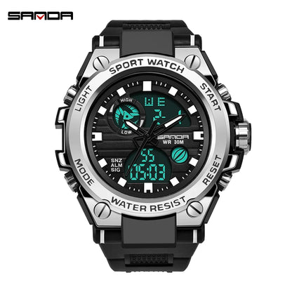 SANDA G Style Men Digital Watch Date Military Sports Watches Waterproof Electronic Wristwatch Mens Clock Orologio da uomo 739