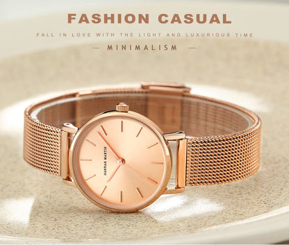 Drop Shipping A++++ Quality Stainless Steel Band Japan Quartz Movement Waterproof Women Full Rose Gold Ladies Luxury Wrist Watch