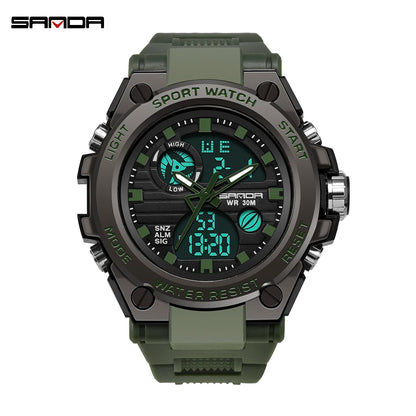 SANDA G Style Men Digital Watch Date Military Sports Watches Waterproof Electronic Wristwatch Mens Clock Orologio da uomo 739