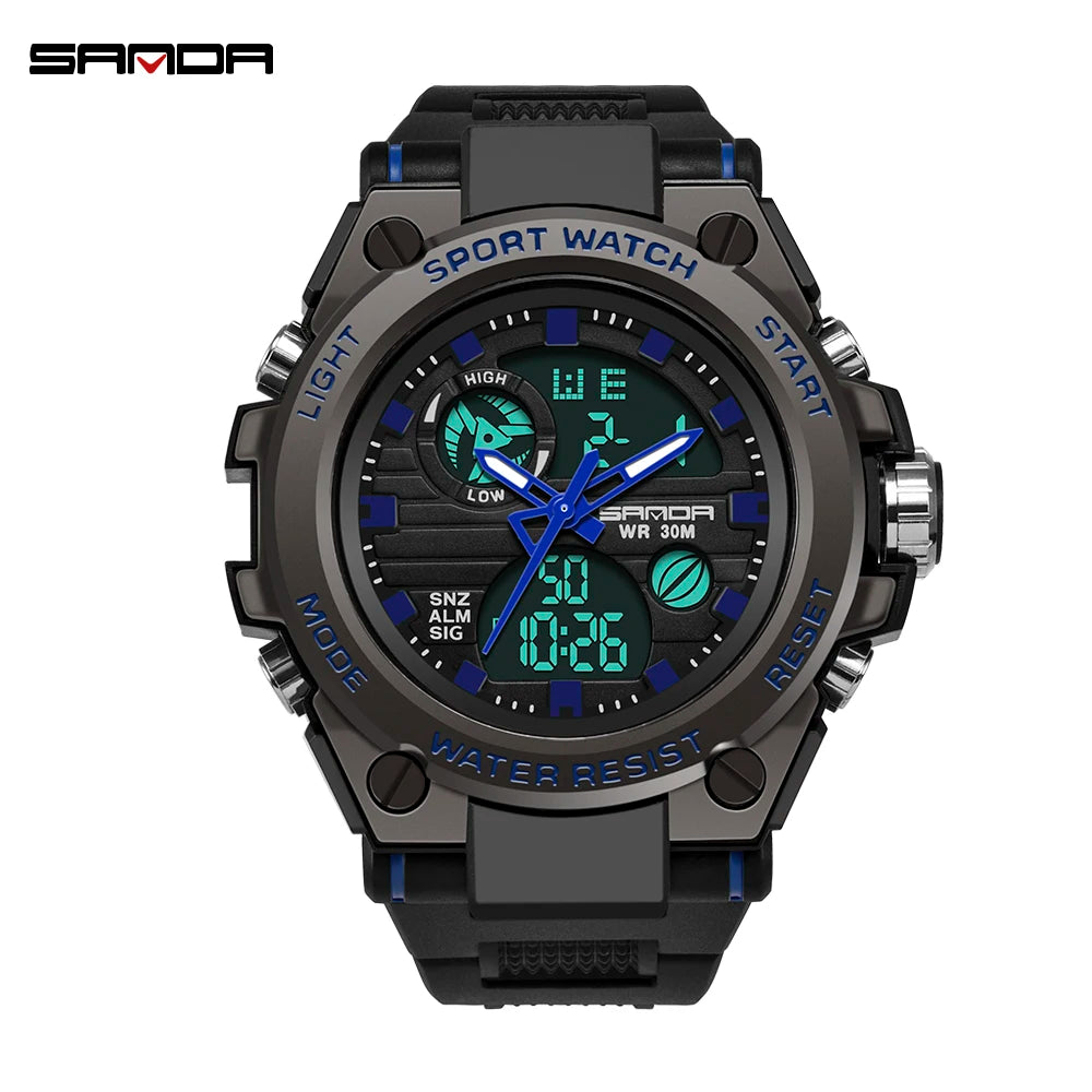 SANDA G Style Men Digital Watch Date Military Sports Watches Waterproof Electronic Wristwatch Mens Clock Orologio da uomo 739