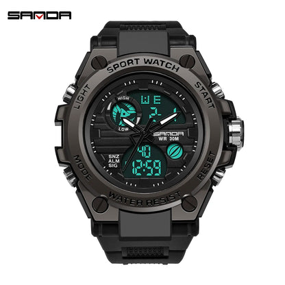 SANDA G Style Men Digital Watch Date Military Sports Watches Waterproof Electronic Wristwatch Mens Clock Orologio da uomo 739