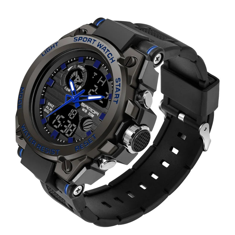 SANDA G Style Men Digital Watch Date Military Sports Watches Waterproof Electronic Wristwatch Mens Clock Orologio da uomo 739