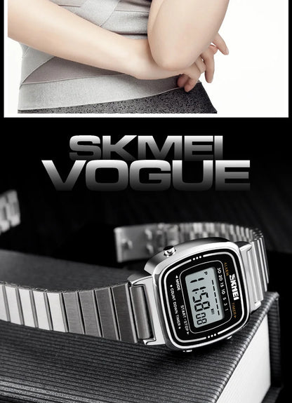 SKMEI Fashion Sport Watch Women Top brands Luxury 3Bar Waterproof Ladies Watches Small Dial Digital Watch Relogio Feminino 1252