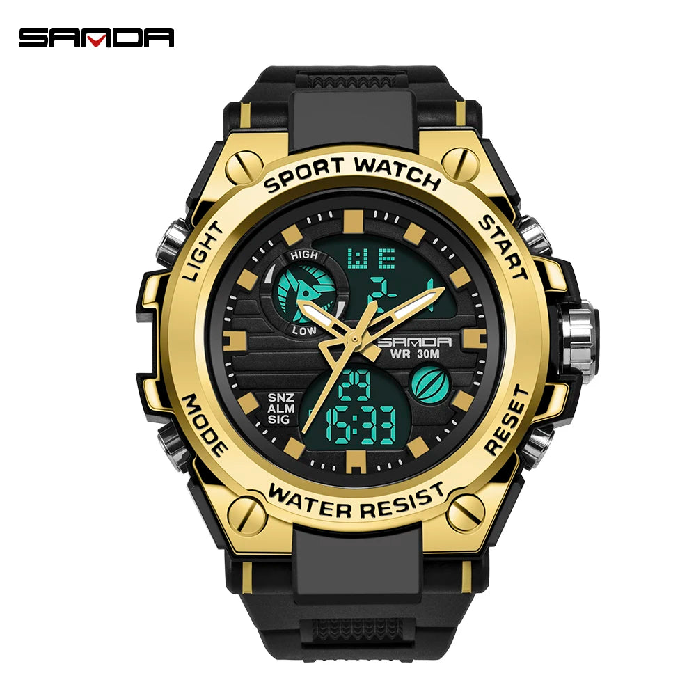 SANDA G Style Men Digital Watch Date Military Sports Watches Waterproof Electronic Wristwatch Mens Clock Orologio da uomo 739