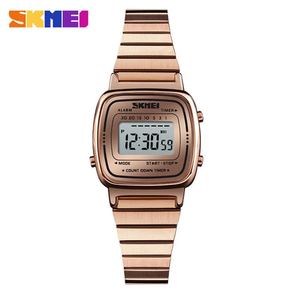 SKMEI Fashion Sport Watch Women Top brands Luxury 3Bar Waterproof Ladies Watches Small Dial Digital Watch Relogio Feminino 1252