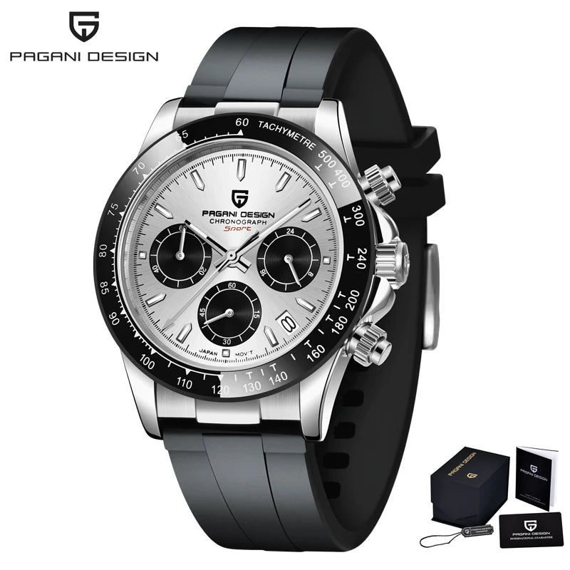 PAGANI DESIGN-Men's Quartz Watches, Sapphire, Automatic Date, Chronograph, Japan VK63, Waterproof Watch, Top Brand, New, 2024