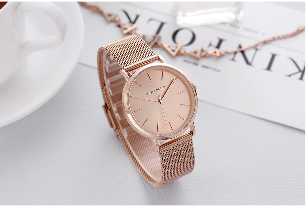 Drop Shipping A++++ Quality Stainless Steel Band Japan Quartz Movement Waterproof Women Full Rose Gold Ladies Luxury Wrist Watch