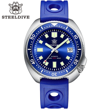 Steeldive SD1970 White Date Background 200M Wateproof NH35 6105 Turtle Automatic Dive Diver Watch