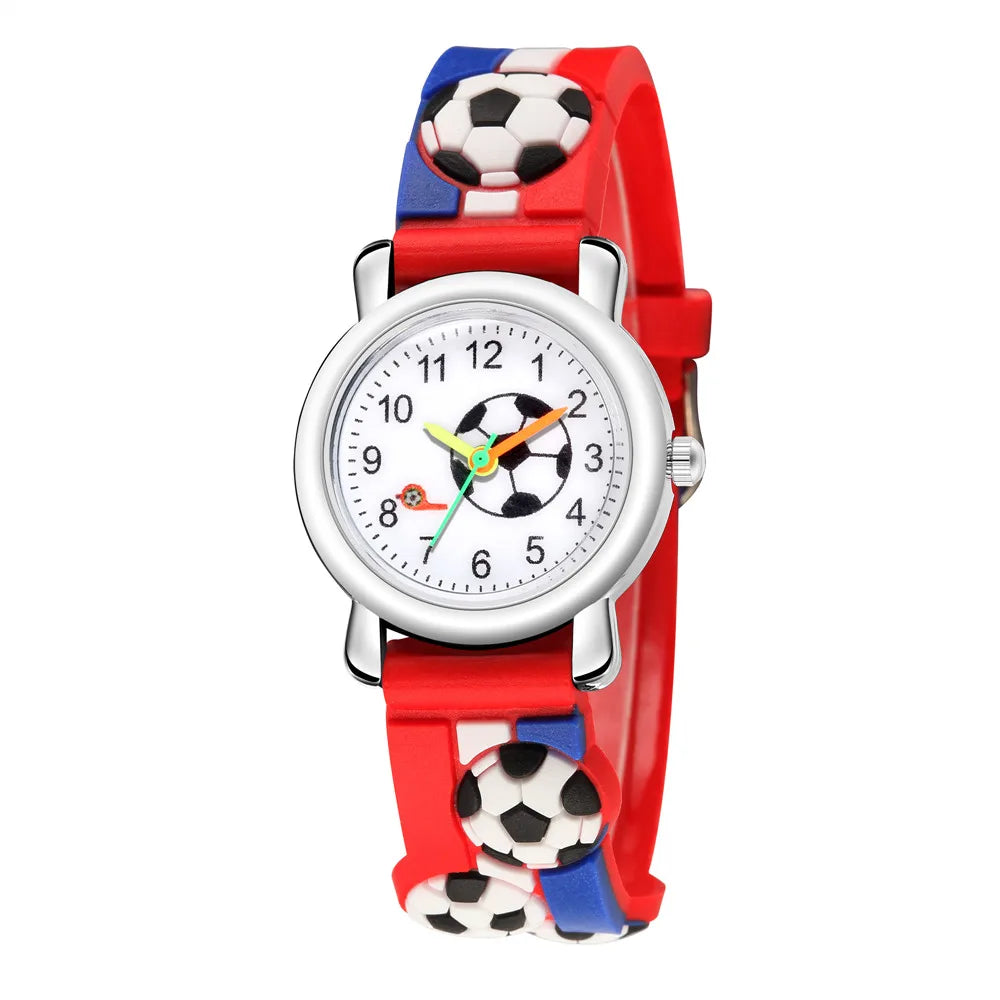 Fashion Children Students Watches Simple Cartoon Football Pattern Sports Watch Kids Boys Girls Gifts