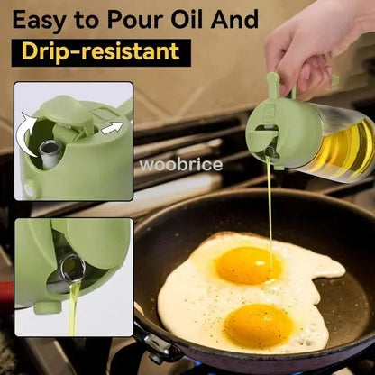 Dual-Purpose Glass Oil Sprayer – Leakproof Kitchen Bottle