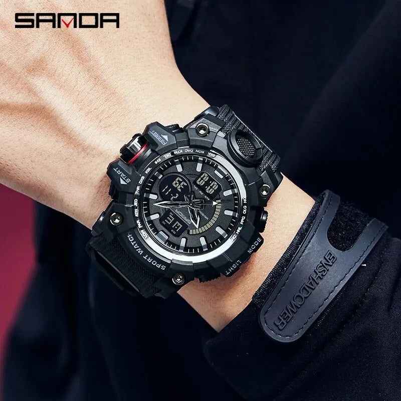 SANDA Brand G Style Military Watch Men LED Digital Shock Sport Watches For Man Waterproof Shockproof Electronic Wristwatch Mens