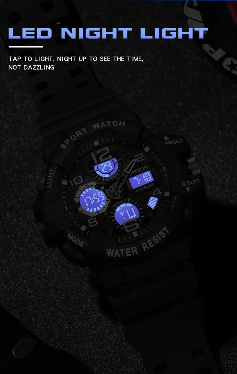 SANDA Brand G- Style Military Watch Men Digital Shock Sports Watches For Man Waterproof Electronic Wristwatch Mens 2024 Relogios