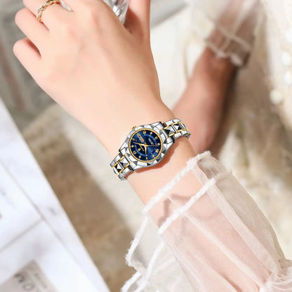 POEDAGAR Luxury Elegant Women Watch Luminous Waterproof Week Date Woman Wristwatch Stainless Steel Quartz Fashion Ladies Watches