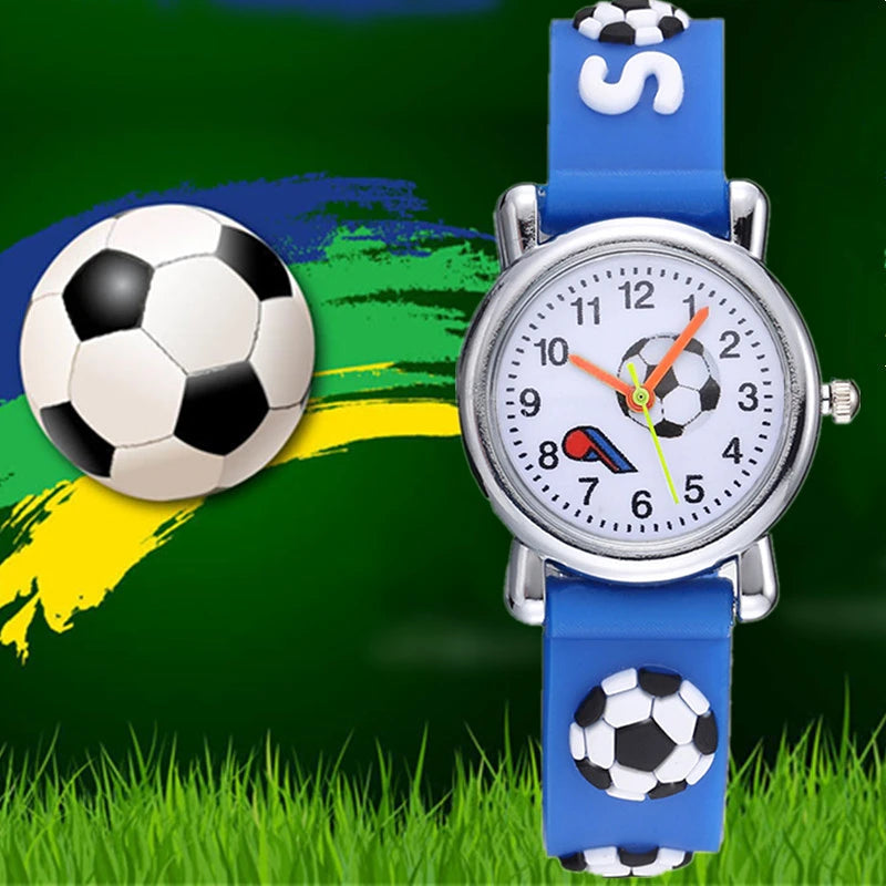 Cute Football Cartoon Kids Watches Soccer Children's Quartz Watch Soft Silicone Watchband Creative Boys Girls Watch Gift Clock