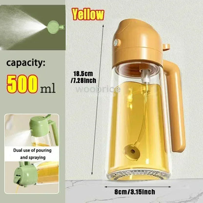 Dual-Purpose Glass Oil Sprayer – Leakproof Kitchen Bottle