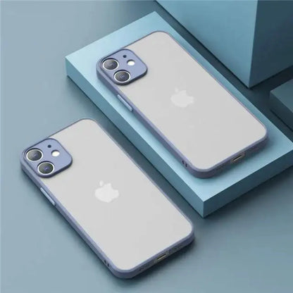 Shockproof Armor Matte Case For iPhone 16 15 14 Plus 13 11 12 Pro Max Luxury Silicone Bumper Clear Hard PC Back Cover Capa