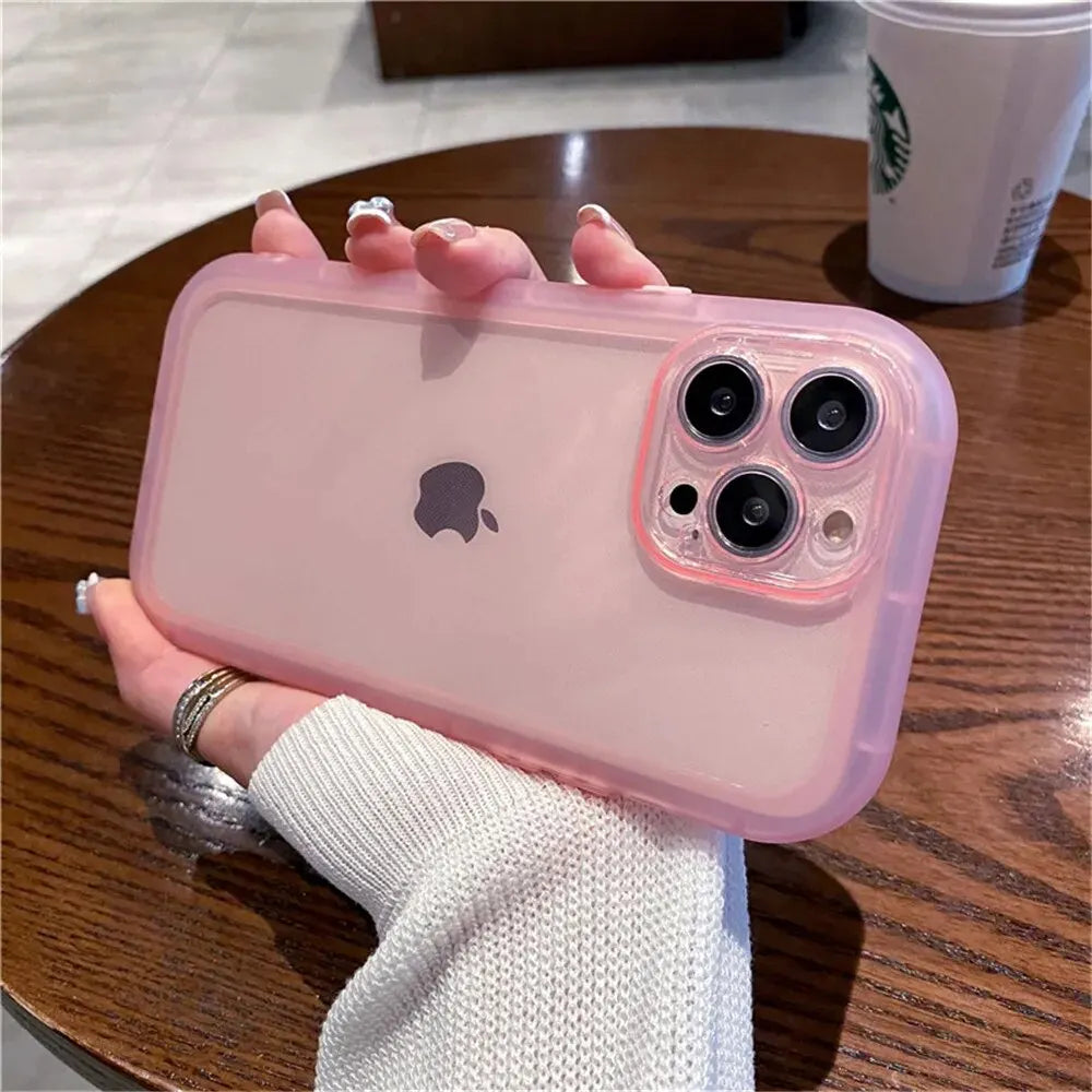 Luxury Shockproof Silicone Bumper Clear Phone Case For iPhone 15 14 Plus 13 12 11 15 Pro Max Camera Protection Transparent Cover