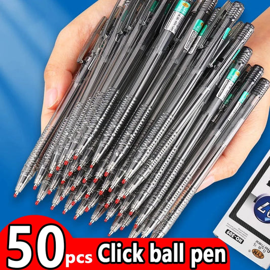 10/50Pcs Black Red Blue Ballpoint Pen 0.7mm Ballpoint Pen Student Signing Pen Writing Pen Stationery School Office Accessories