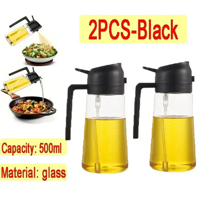 Dual-Purpose Glass Oil Sprayer – Leakproof Kitchen Bottle