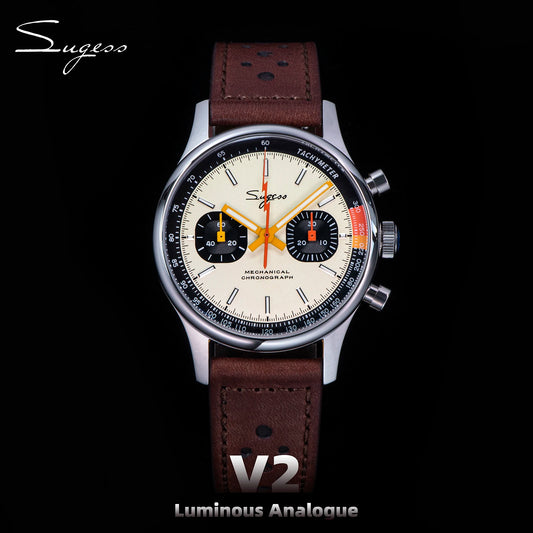 Sugess Watch of Men Chronograph Mechanical Wristwatches Tianjin ST19 Swanneck Movement Pilot Mens Watch Sapphire Crystal Gift V2