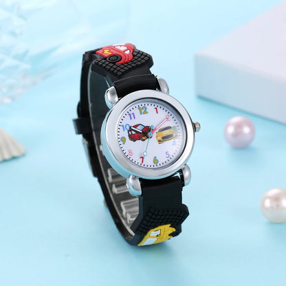 2024 Hot Sale Gift Watches Cute Silicone Car Pattern Kids Watch for Boys and Girls