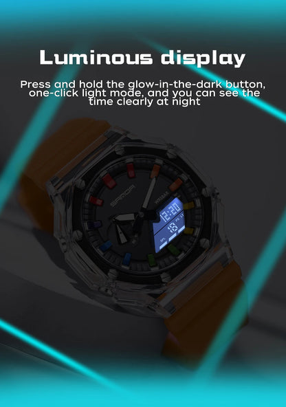 SANDA G Style Electronic Watch Multifunctional Fashionable LED Digital Watch Military Alarm Clock Shock Quartz Watch Relogios