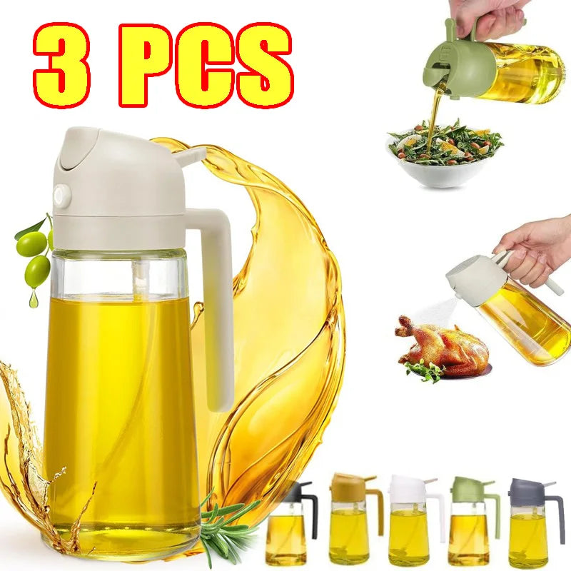 Dual-Purpose Glass Oil Sprayer – Leakproof Kitchen Bottle