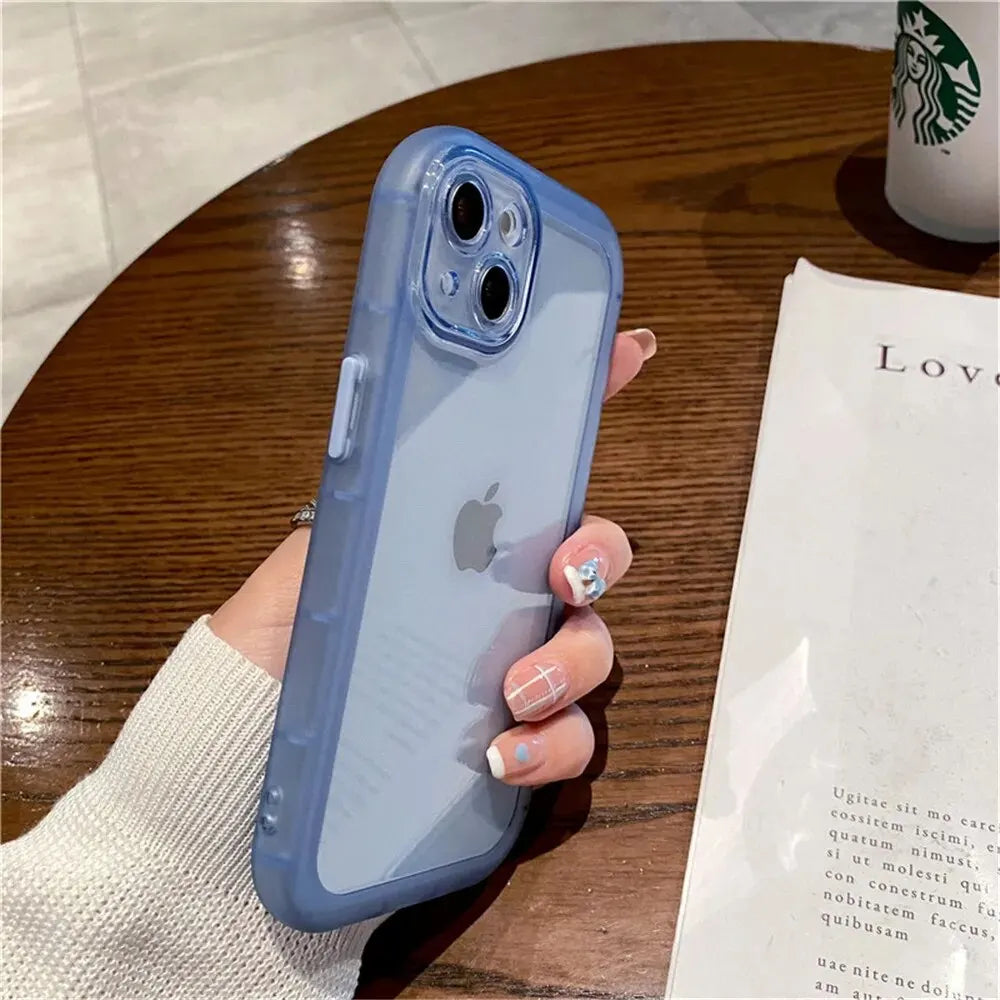 Luxury Shockproof Silicone Bumper Clear Phone Case For iPhone 15 14 Plus 13 12 11 15 Pro Max Camera Protection Transparent Cover