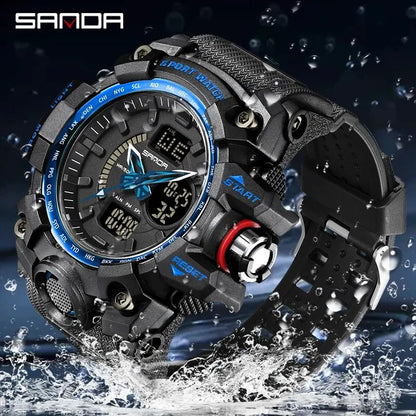 SANDA Brand G Style Military Watch Men LED Digital Shock Sport Watches For Man Waterproof Shockproof Electronic Wristwatch Mens