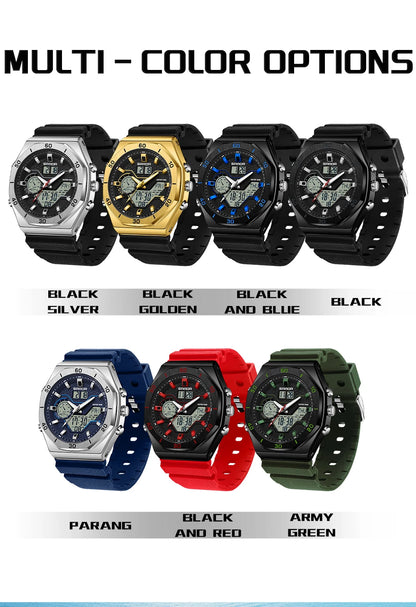 SANDA G Style Digital Men Watches Dual Display Three Time Waterproof Shock Sports Watch Military Countdown Male LED Quartz Clock