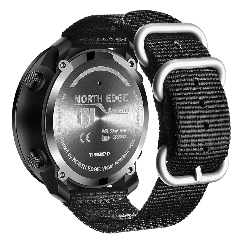 NORTH EDGE Men's sport Digital watch Running Swimming Military Army watches Altimeter Barometer Compass waterproof 50m Wristband