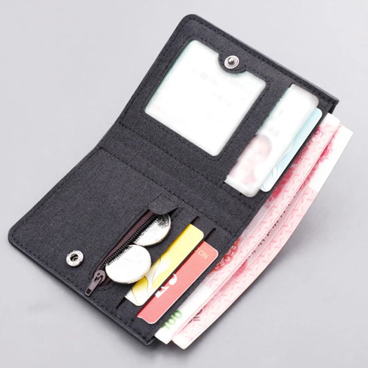 Men's Slim Leather Wallet – Short Style with Zipper & Card Holder