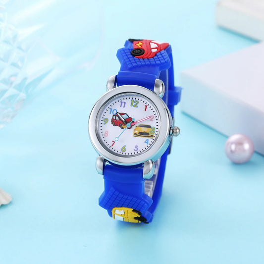 2024 Hot Sale Gift Watches Cute Silicone Car Pattern Kids Watch for Boys and Girls