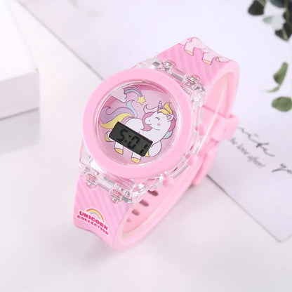 Kid's Luminous Alarm Clock Electronic Multi-function Color Leisure Sports Electronic Watch Student Watch Send Bracelet