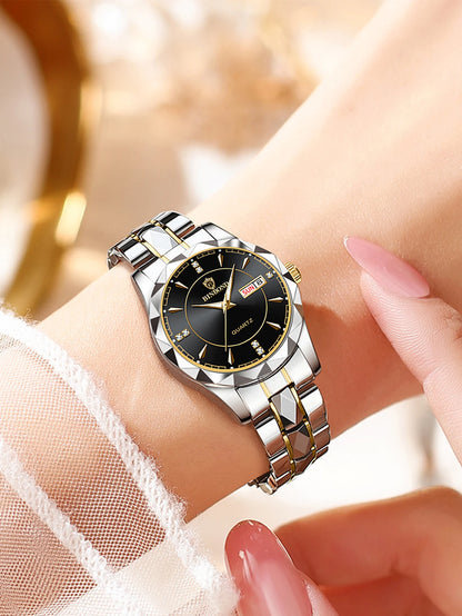 BINBONG Women Watches Luxury Fashion Ladies Quartz Watch Waterproof Luminous Date Stainless Wristwatch Girlfriend Lovers Gift