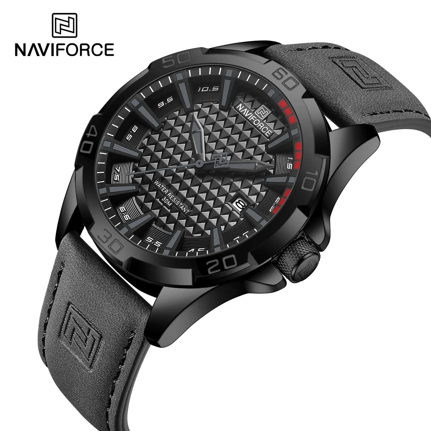 NAVIFORCE Men Casual Sport Military Quartz Calendar Wrist Watch for Man Business Leather Waterproof Male Clock Relogio Masculino