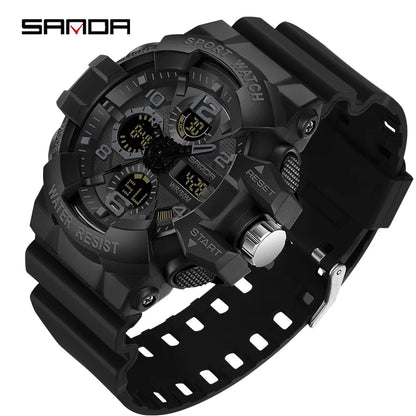 SANDA Brand G- Style Military Watch Men Digital Shock Sports Watches For Man Waterproof Electronic Wristwatch Mens 2024 Relogios