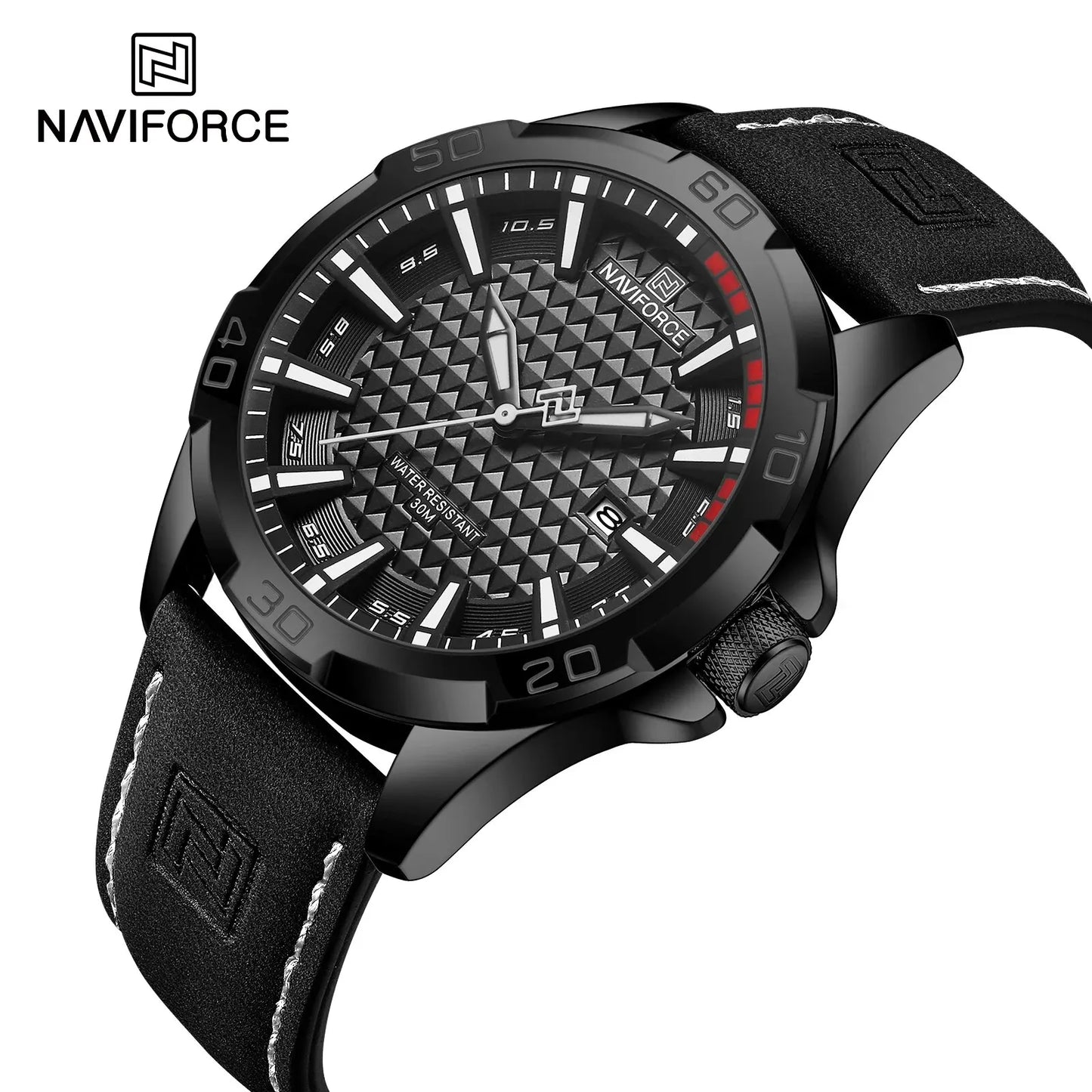 NAVIFORCE Men Casual Sport Military Quartz Calendar Wrist Watch for Man Business Leather Waterproof Male Clock Relogio Masculino