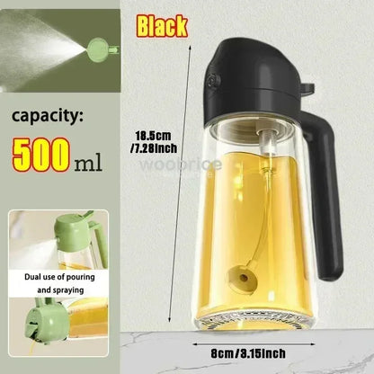 Dual-Purpose Glass Oil Sprayer – Leakproof Kitchen Bottle