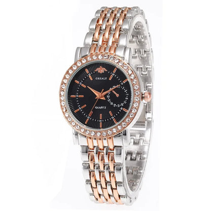 New Luxury Exquisite Women Quartz Watch Business Fashion Casual Round Rhinestone Quartz Watch Gift For Friends Family Relogio