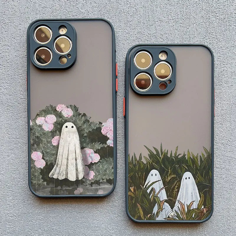 Cute Ghost Phone Case For iPhone 16 15 14 Plus 13 12 11 Pro Max Mini XS X XR SE2020 7 8 Plus Shockproof Back Cover Fundas Capa