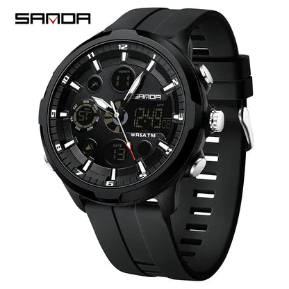 SANDA 9053  50M Waterproof Quartz Wristwatch for Male Relogios Masculino G Sports Military Men's Watches Luxury Digital Watch