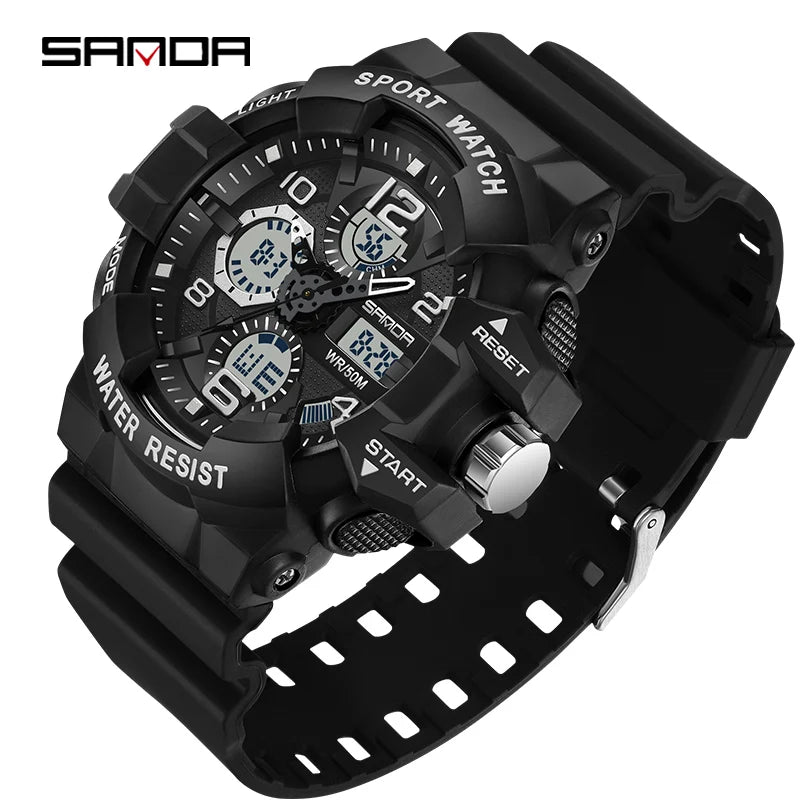 SANDA Brand G- Style Military Watch Men Digital Shock Sports Watches For Man Waterproof Electronic Wristwatch Mens 2024 Relogios