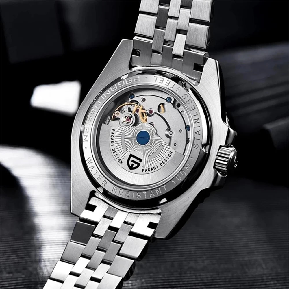 PAGANI DESIGN PD-1662 Luxury GMT Men Mechanical Wristwatch Sapphire Glass Stainless Steel 100M Waterproof Automatic Watches